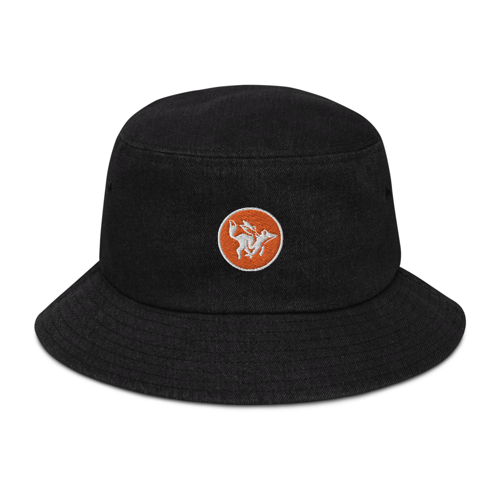 Embroidered Raposa Coffee Denim Bucket Hat