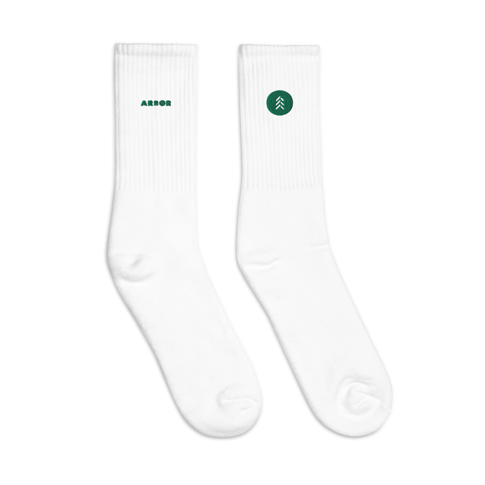 Arbor Aventures  Embroidered Crew Socks 