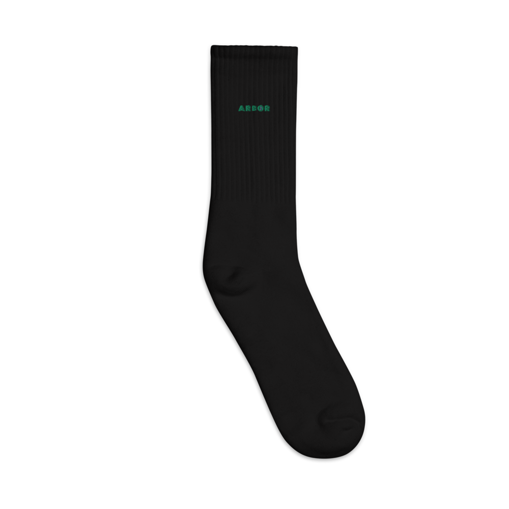Arbor Aventures  Embroidered Crew Socks 