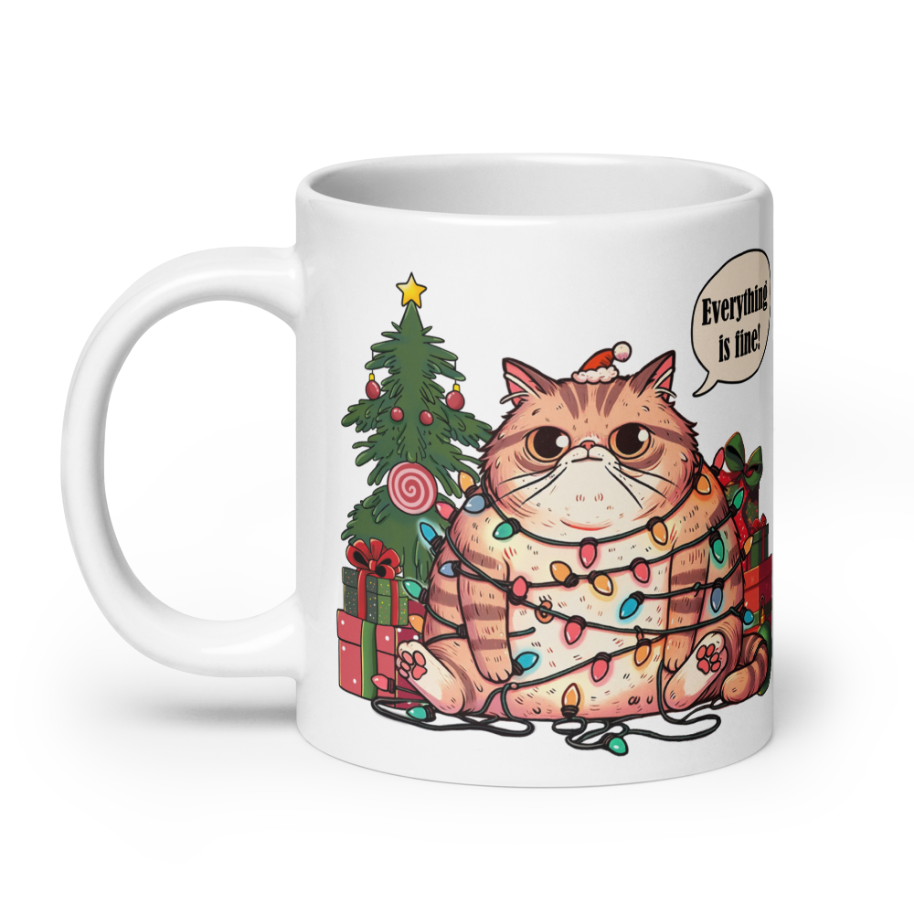Christmas cat Mug — view 5