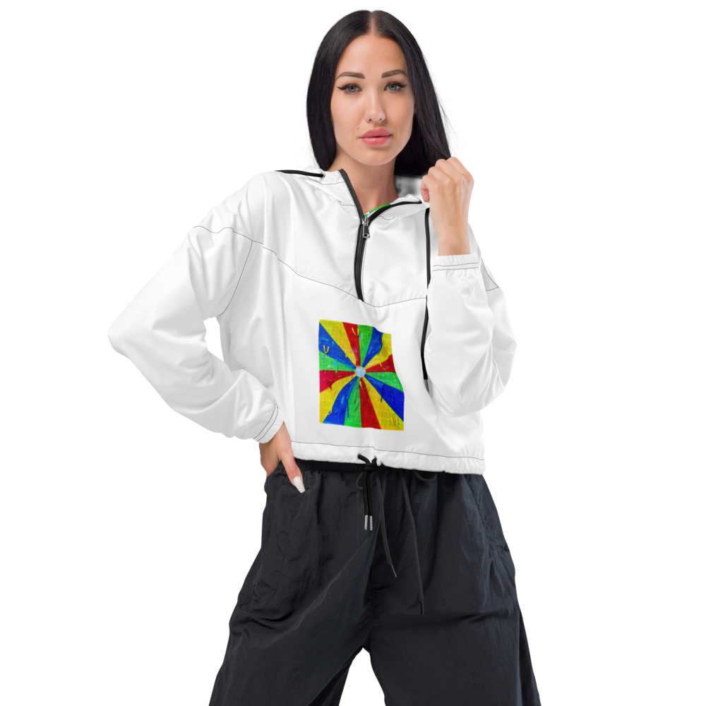 Lex Women's Cropped Windbreaker with Covered Artwork