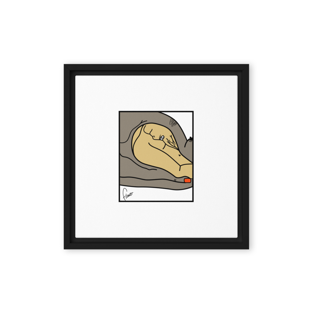 Framed Canvas with Arche Illustration by Flower