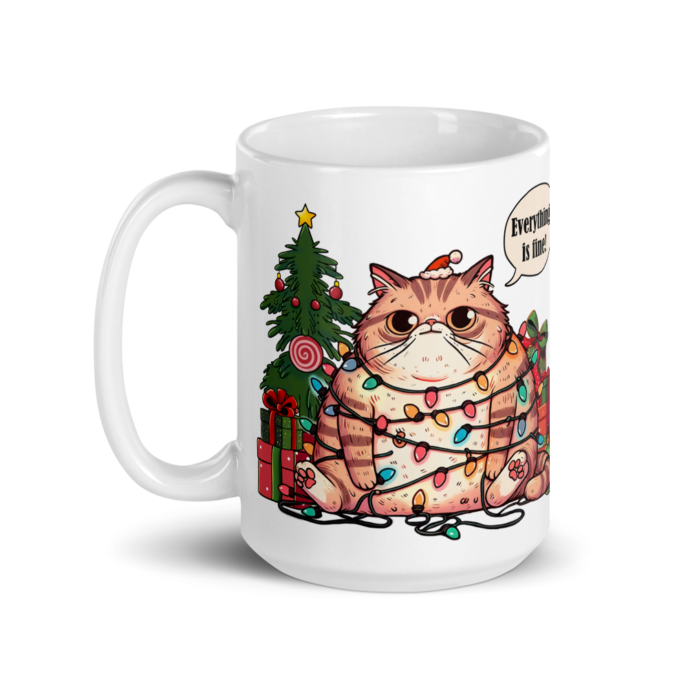 Christmas cat Mug — view 3